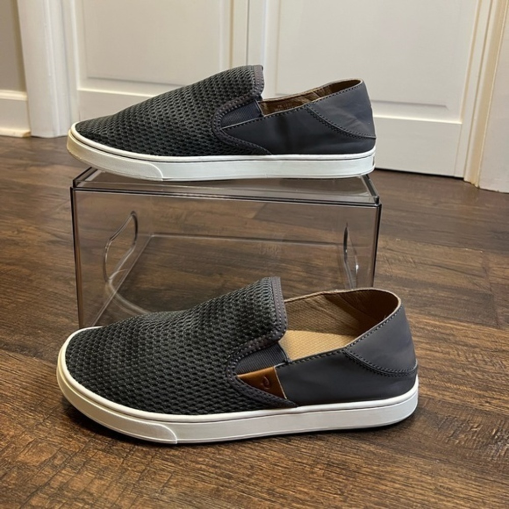 OLUKAI Pehuea Slip-On SneakerSize Women’s 9.5 Color Gray (Pavement)
